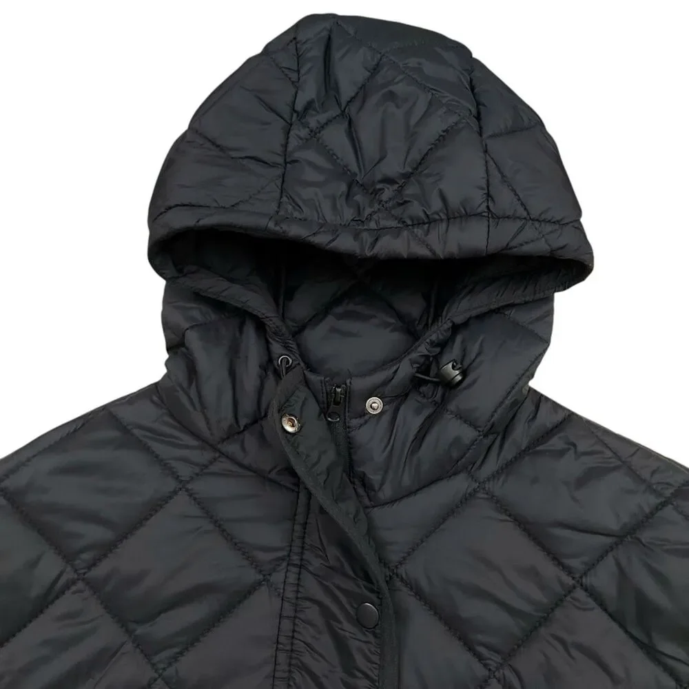 Bearpaw Outdoors Black Diamond Quilted Hooded Jacket Womens Small Lighweight